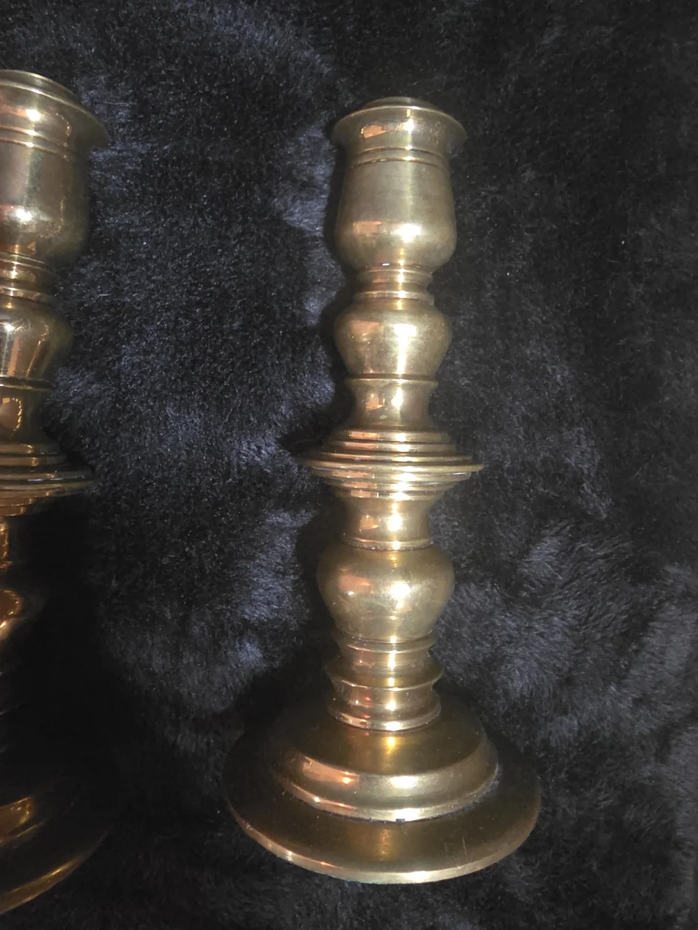 Vintage Solid Brass Candle Holders W Made In USA Glass Votives